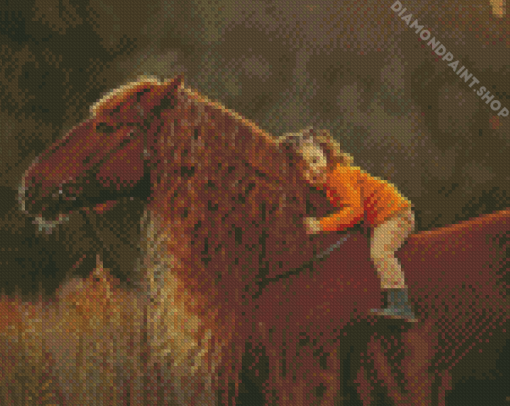 Girl Riding Horse Diamond Paintings