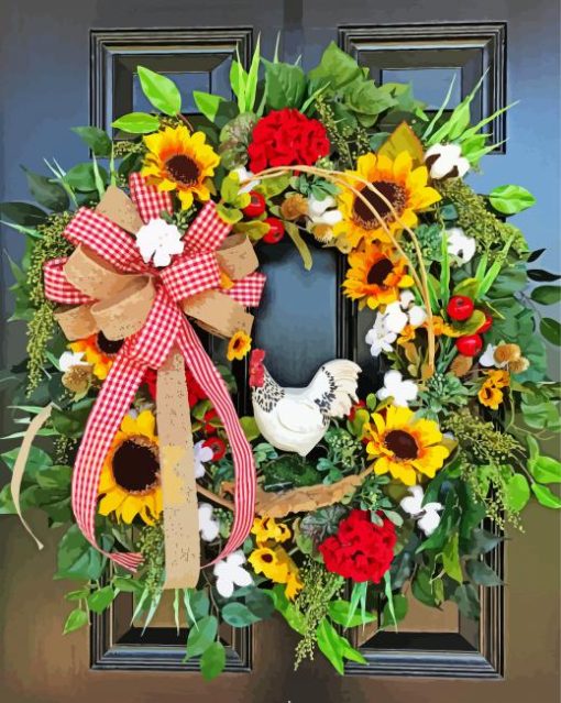 Beautiful Door Wreaths Diamond Paintings