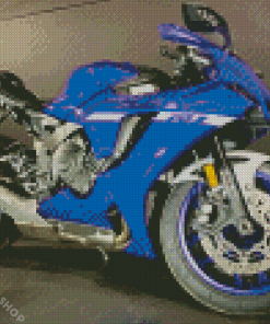 Blue R1 Motorcycle Diamond Paintings