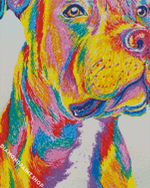 Colorful Staffy Dog Diamond Paintings