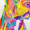 Colorful Staffy Dog Diamond Paintings