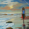 Girl On Beach Diamond Paintings