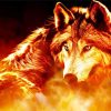 Artistic Fire Wolf Diamond Paintings