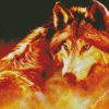 Artistic Fire Wolf Diamond Paintings