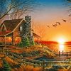 Fishing Cabin Art Diamond Paintings