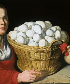 Girl With Eggs Diamond Paintings