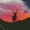 Highland Stag Silhouette Diamond Paintings