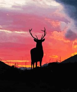 Highland Stag Silhouette Diamond Paintings