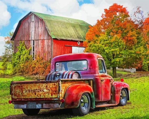 Vintage Truck And Barn Diamond Paintings