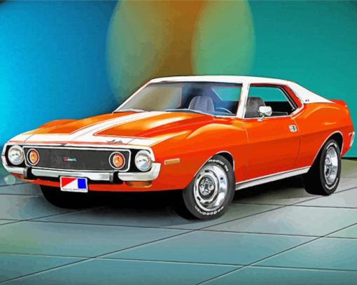 Orange Amc Car Diamond Paintings