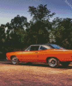 Orange Plymouth Roadrunner Diamond Paintings