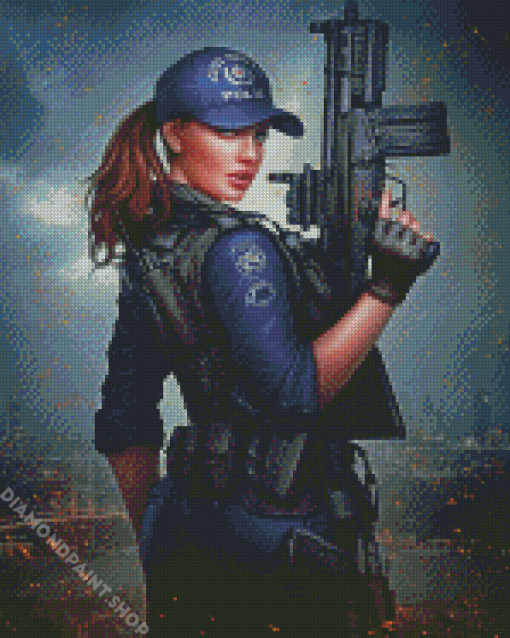 Police Woman Diamond Paintings