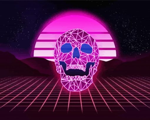 Retro Purple Skull Diamond Paintings