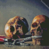 Skulls With Cigarette Diamond Paintings