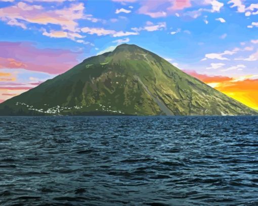 Stromboli Sicily Volcano Diamond Paintings