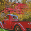 Red Truck And Barn Diamond Paintings