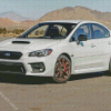 White Subaru Car Diamond Paintings