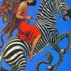 Woman Riding Zebra Art Diamond Paintings