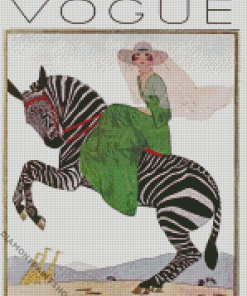 Woman Riding Zebra Poster Diamond Paintings