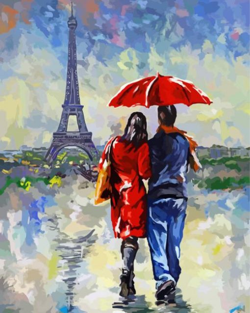 Couple In Paris Diamond Paintings