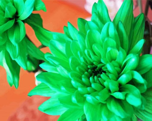 Green Flowers Diamond Paintings