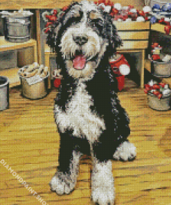 Bernedoodle Puppy Diamond Paintings