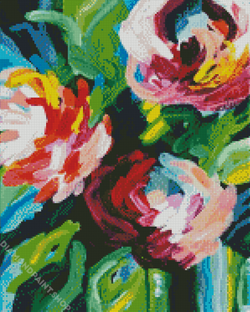 Abstract Flowers Diamond Paintings