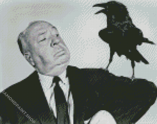 Alfred Hitchcock With Bird Diamond Paintings