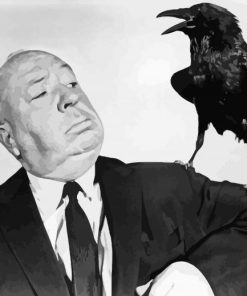 Alfred Hitchcock With Bird Diamond Paintings