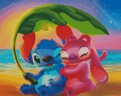 Angel Stitch And Lilo Cartoon Diamond Paintings