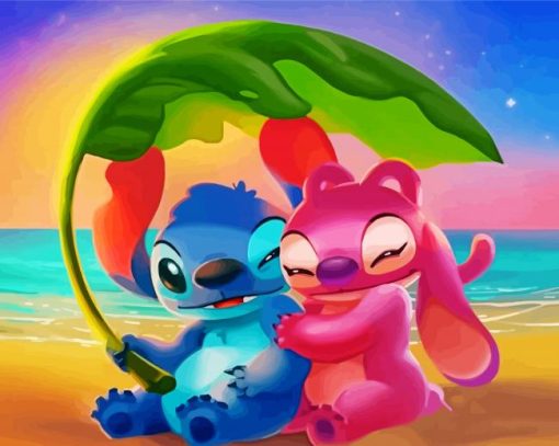 Angel Stitch And Lilo Cartoon Diamond Paintings