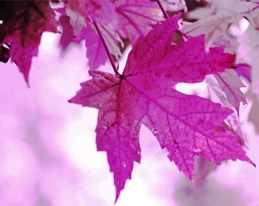 Autumn Purple Leaf Diamond Paintings