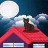 Cat On Roof Diamond Paintings