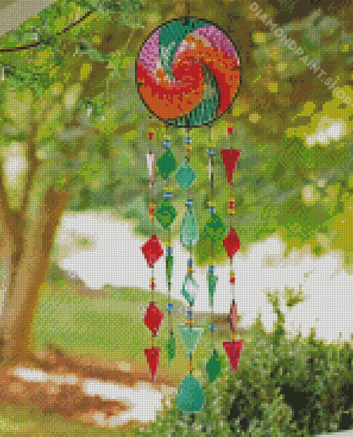 Circle Glass Wind Chimes Diamond Paintings