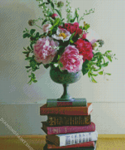 Classy Ikebana On Books Diamond Paintings