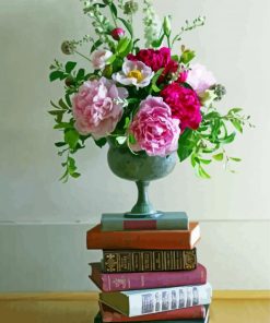 Classy Ikebana On Books Diamond Paintings