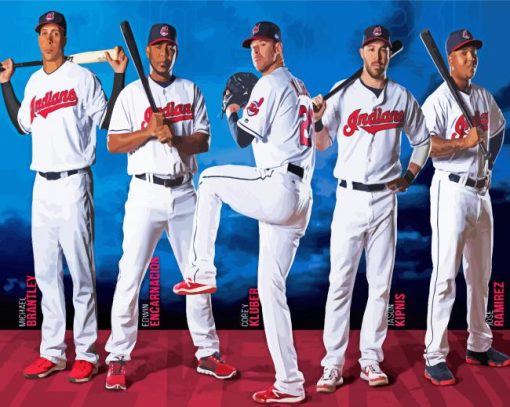 Cleveland Indians Team Diamond By Paintings