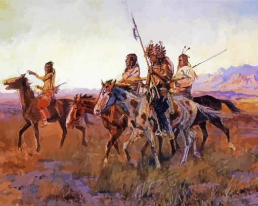 Cowboys And Indians Art Diamond Paintings