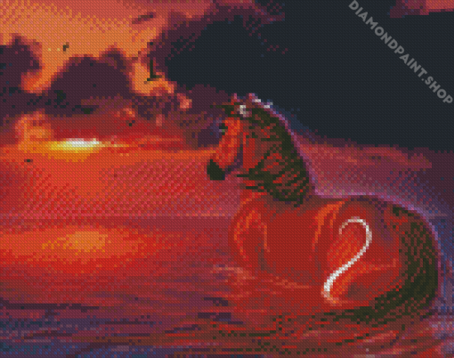 Horse In Water Diamond Paintings