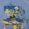 Daisies Flowers On Chair Diamond Paintings