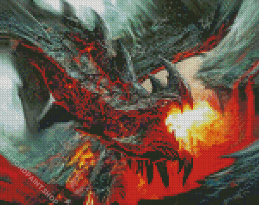 Dragon Breathing Fire Diamond Paintings