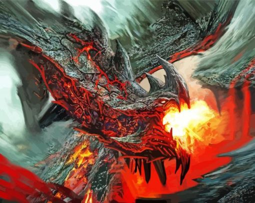 Dragon Breathing Fire Diamond Paintings