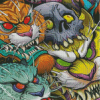 Fantasy Tigers And Skull Diamond Paintings