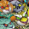 Fantasy Tigers And Skull Diamond Paintings