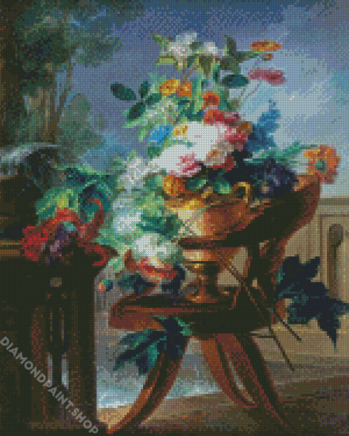 Flower Vase On Chair Diamond Paintings