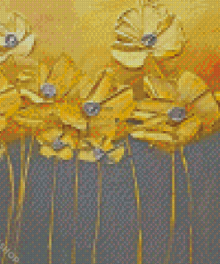 Golden Flowers Art Diamond Paintings