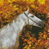 Horse In Fall Leaves Diamond Paintings