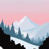 Illustration Mountains Diamond Paintings