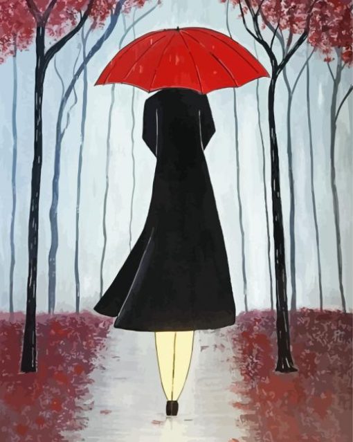 Lady With Umbrella Diamond Paintings