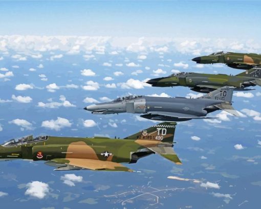 Mcdonnell Douglas F4 Aircrafts Diamond Paintings